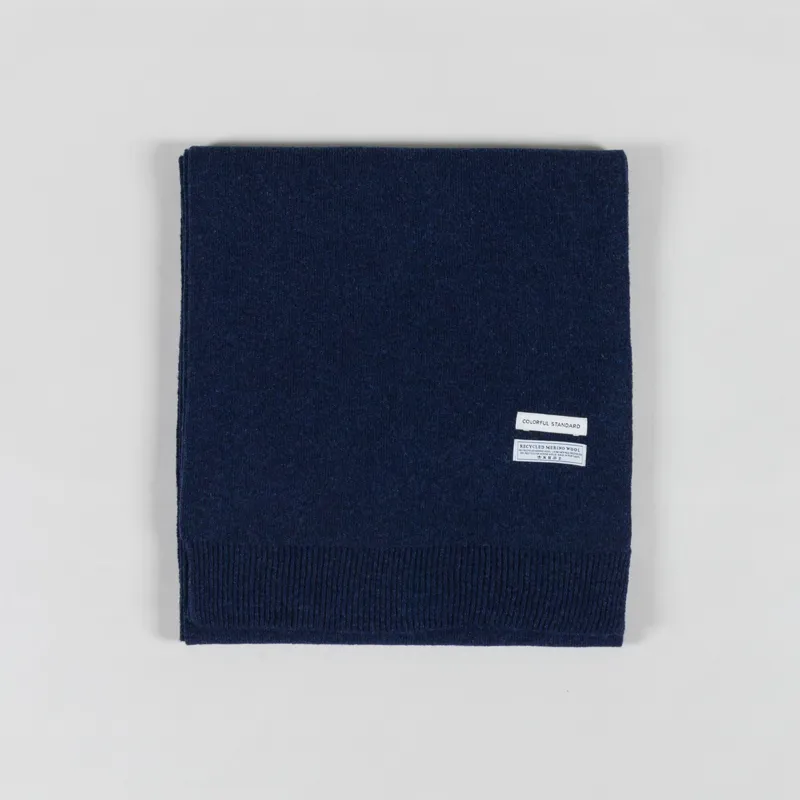 Colorful Standard Womens Merino Wool Scarf Marine Blue-2