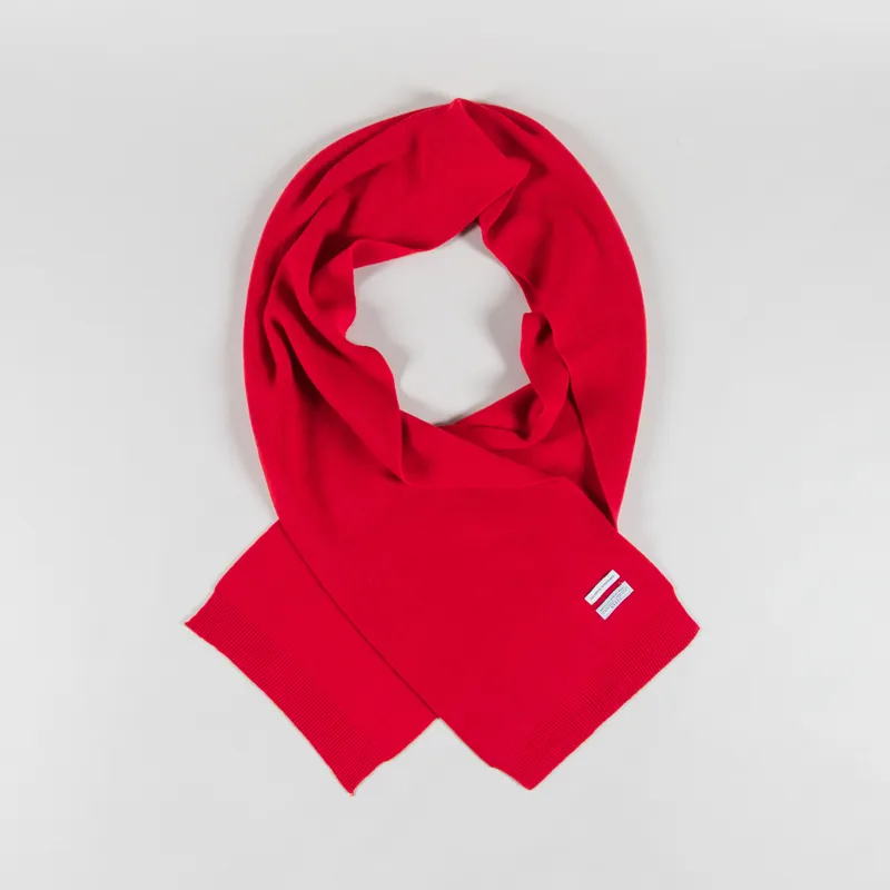 Colorful Standard Womens Merino Wool Scarf Red Tangerine-1