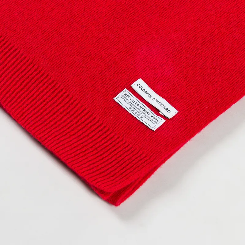 Colorful Standard Womens Merino Wool Scarf Scarlet Red-3