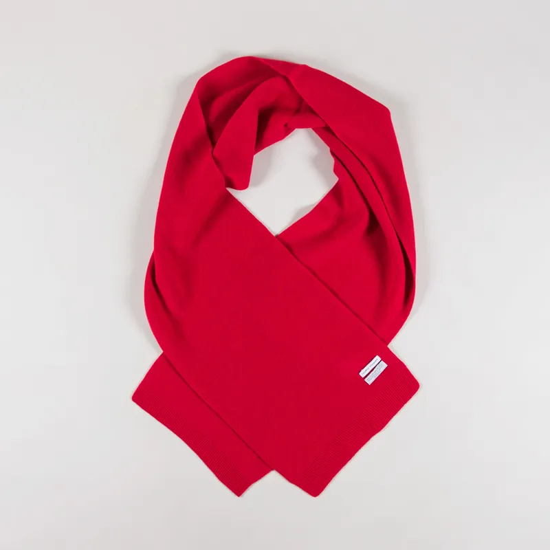Colorful Standard Womens Merino Wool Scarf Scarlet Red-1