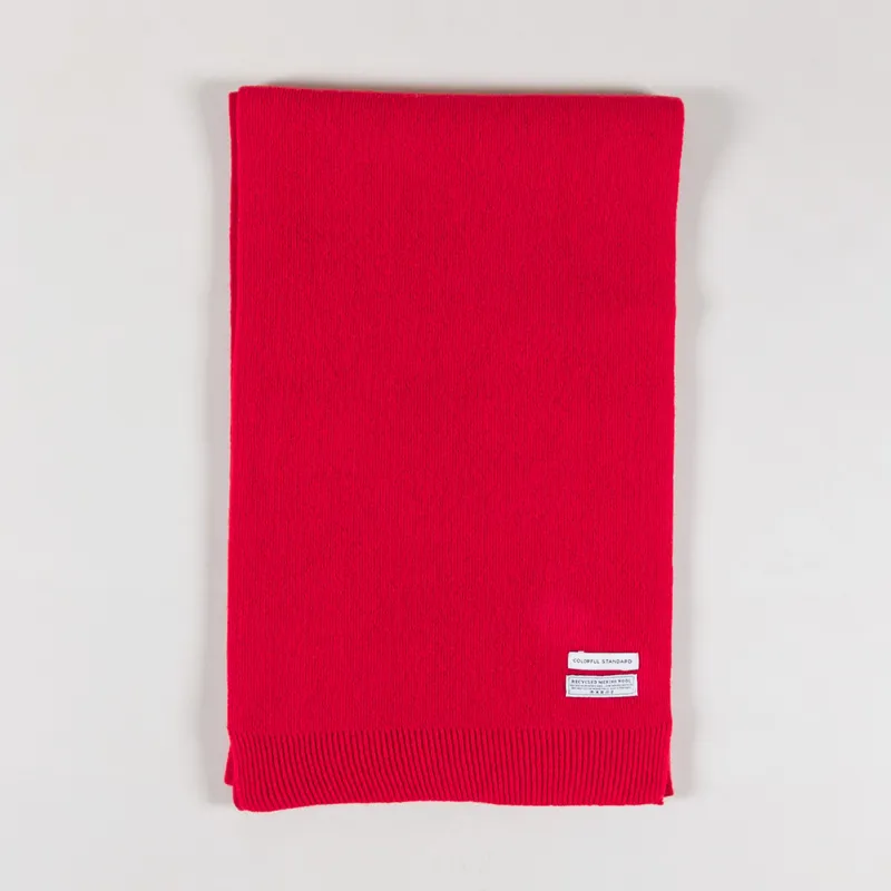 Colorful Standard Womens Merino Wool Scarf Scarlet Red-2