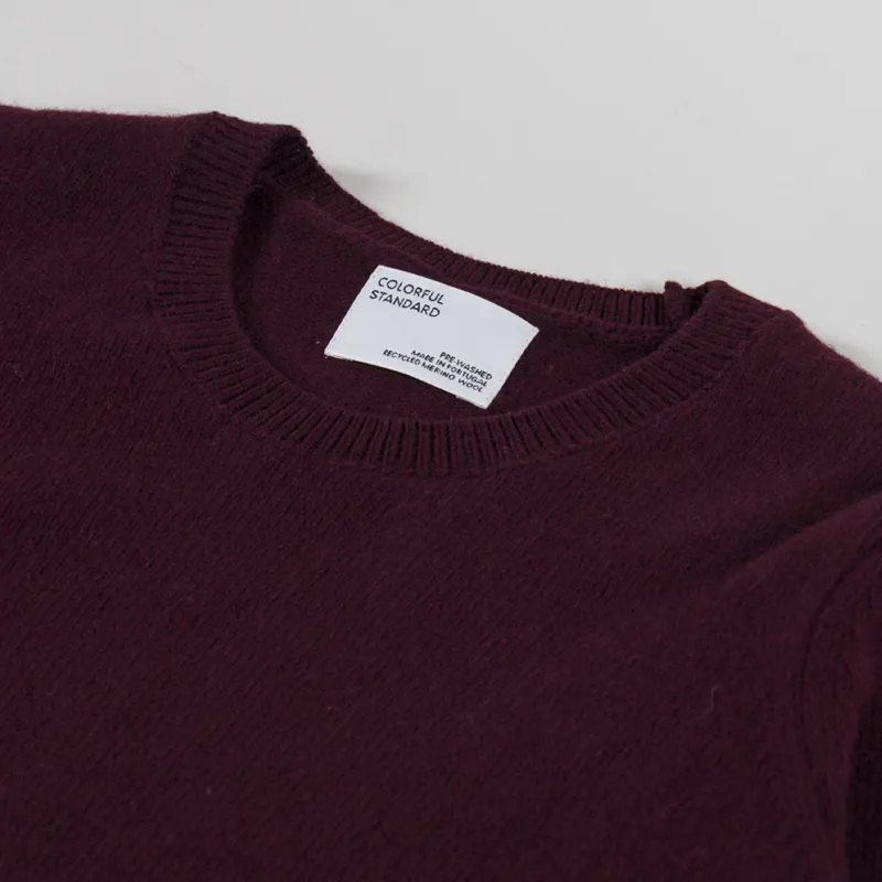 Colorful Standard Womens Classic Merino Wool Crew Oxblood Red-4
