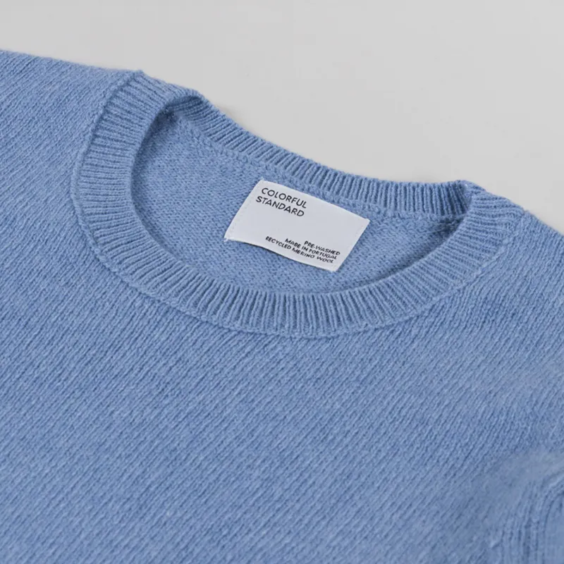 Colorful Standard Womens Classic Merino Wool Crew Seaside Blue-4