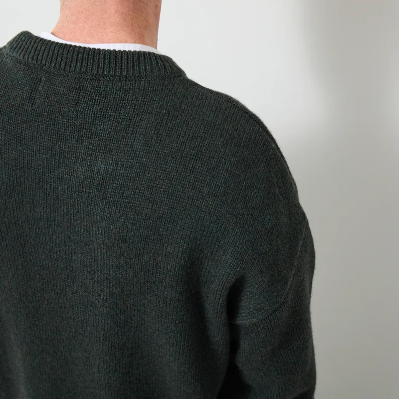 Colorful Standard Oversized Merino Wool Crew Hunter Green-3