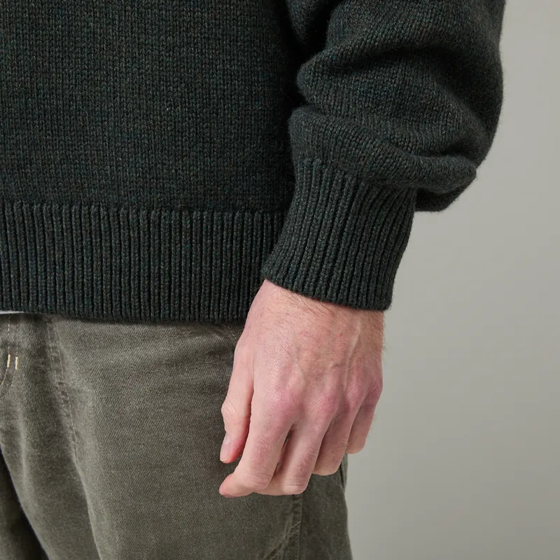 Colorful Standard Oversized Merino Wool Crew Hunter Green-6