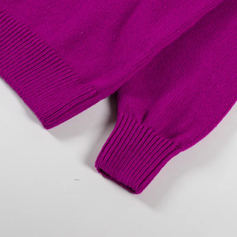 Colorful Standard Womens Oversized Merino Wool Crew Magenta Blaze-2