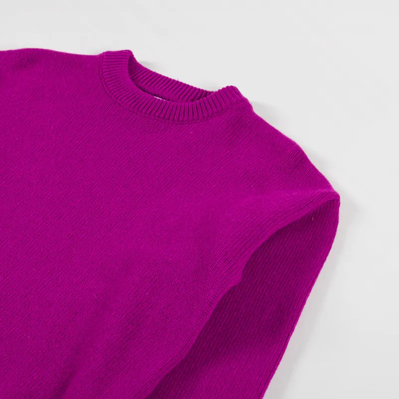 Colorful Standard Womens Oversized Merino Wool Crew Magenta Blaze-1