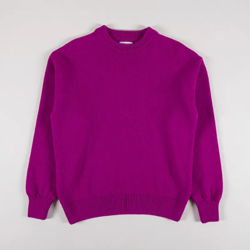 Colorful Standard Womens Oversized Merino Wool Crew Magenta Blaze