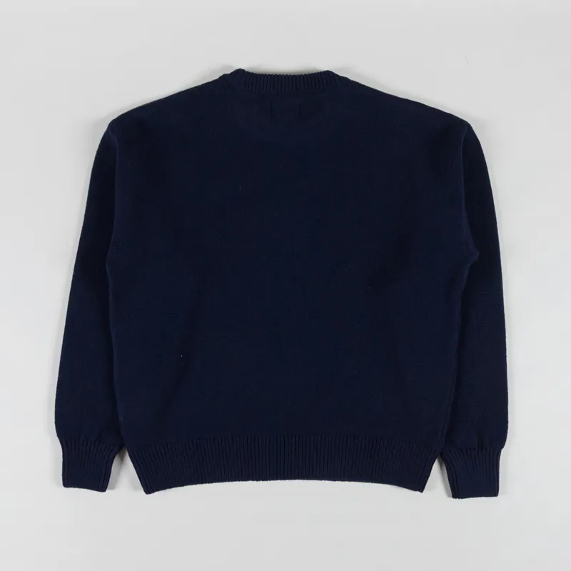 Colorful Standard Oversized Merino Wool Crew Navy Blue-1