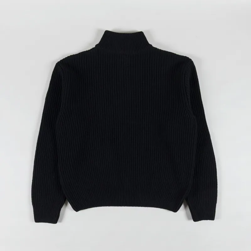 Colorful Standard Merino Quarter Zip Deep Black-1