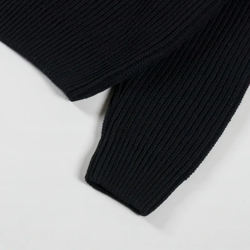 Colorful Standard Merino Quarter Zip Deep Black-6