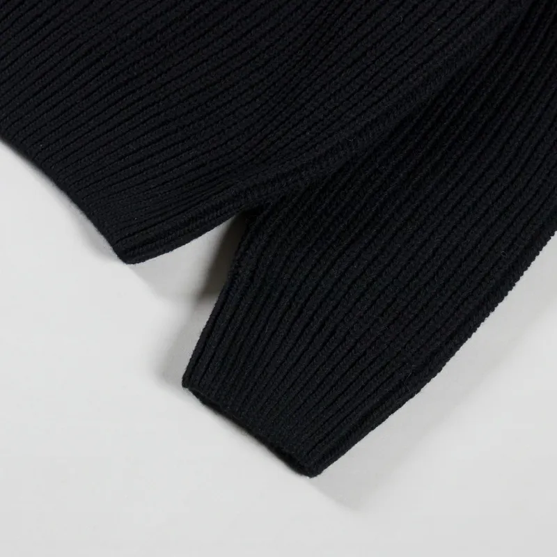 Colorful Standard Merino Quarter Zip Deep Black-5