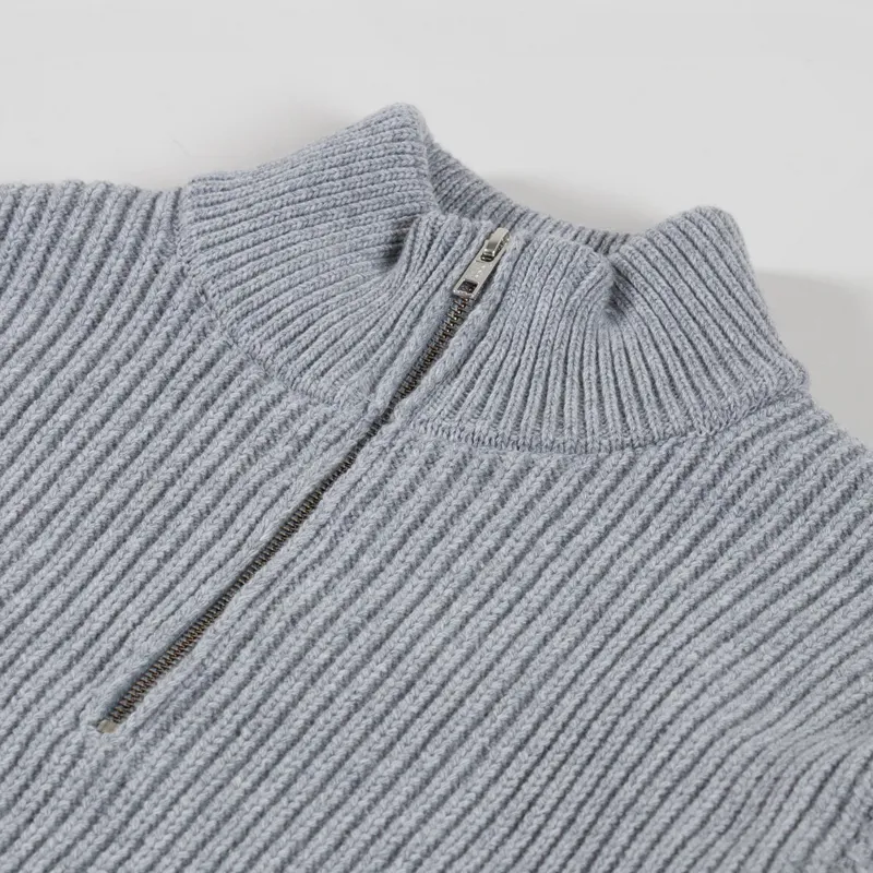 Colorful Standard Merino Quarter Zip Heather Grey-4