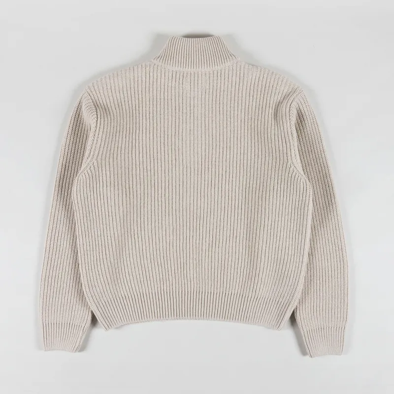 Colorful Standard Merino Quarter Zip Ivory White-1