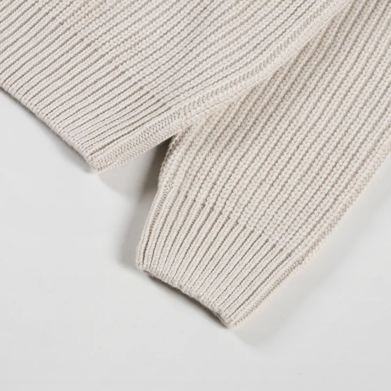 Colorful Standard Merino Quarter Zip Ivory White-5