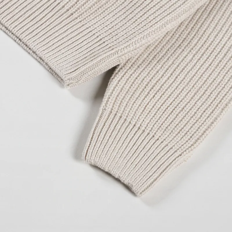 Colorful Standard Merino Quarter Zip Ivory White-6