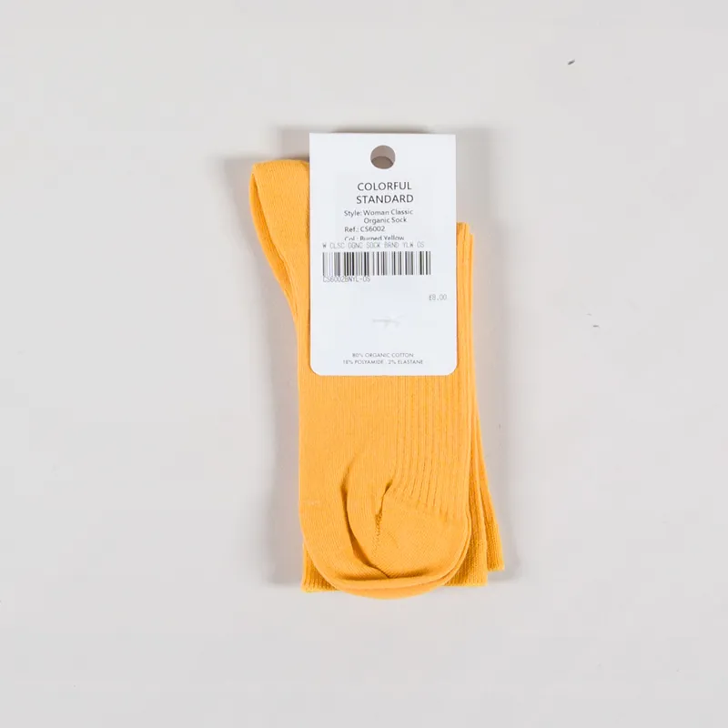 Colourful Standard Womens Classic Organic Sock Burned Yellow-1