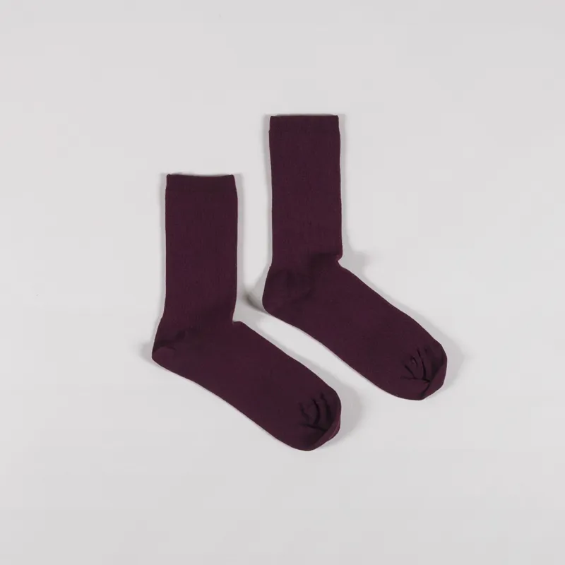Colourful Standard Womens Classic Organic Socks Oxblood Red