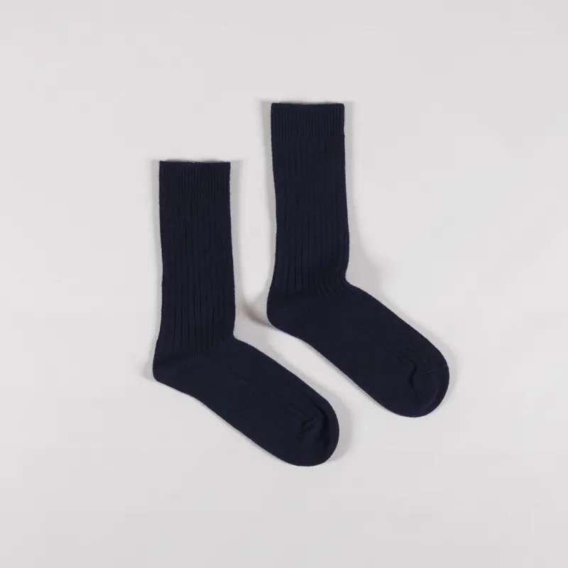 Colorful Standard Merino Wool Blend Socks Navy Blue