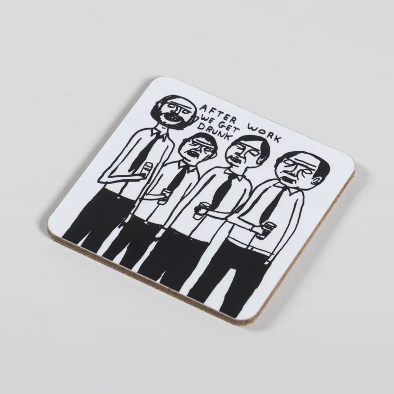 Sottobicchiere ufficiale David Shrigley con scritta in inglese What The Hell, idea regalo per lui e lei, regalo di compleanno per amici, regalo di inaugurazione della casa, regalo divertente per