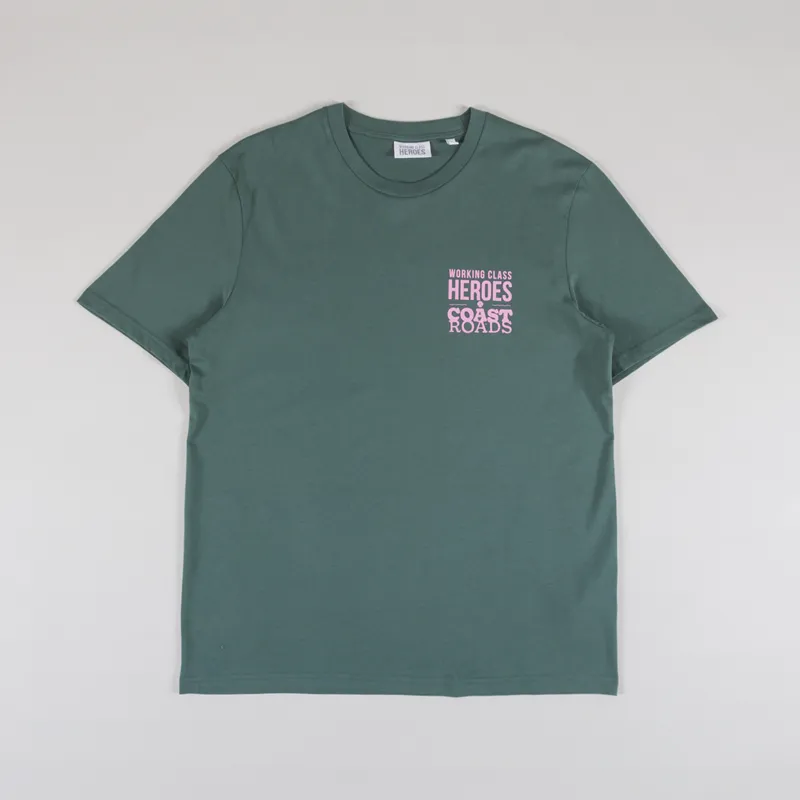 Working Class Heroes x Coast Roads Regular Fit T Shirt Green Bay-1