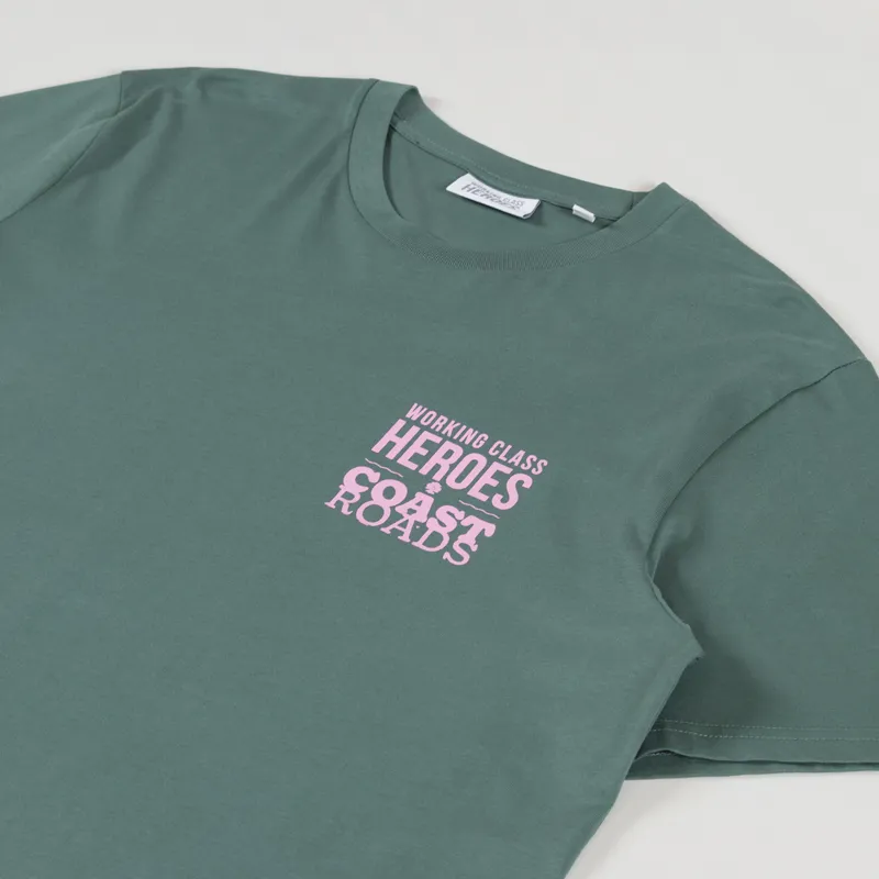 Working Class Heroes x Coast Roads Regular Fit T Shirt Green Bay-3