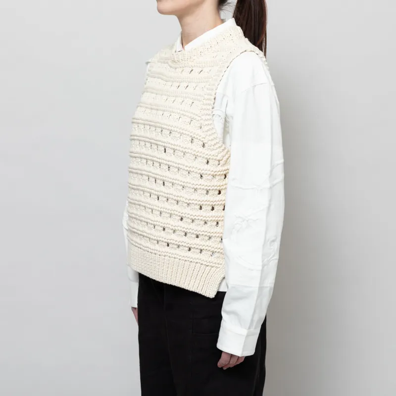 Stella Nova Womens Cotton Stitch Vest Cream-1