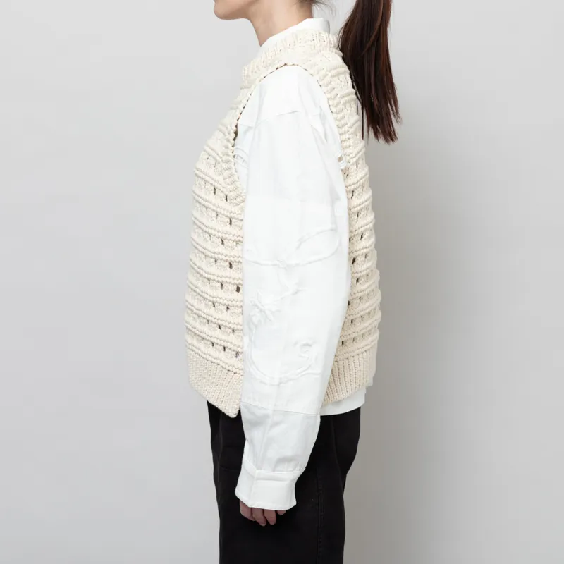 Stella Nova Womens Cotton Stitch Vest Cream-2