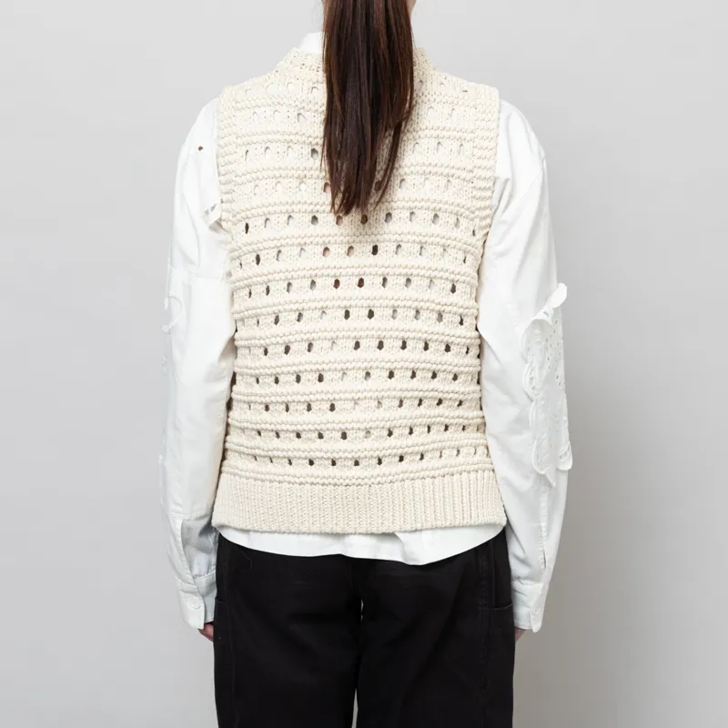 Stella Nova Womens Cotton Stitch Vest Cream-3