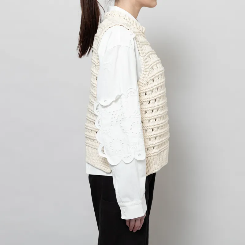 Stella Nova Womens Cotton Stitch Vest Cream-4