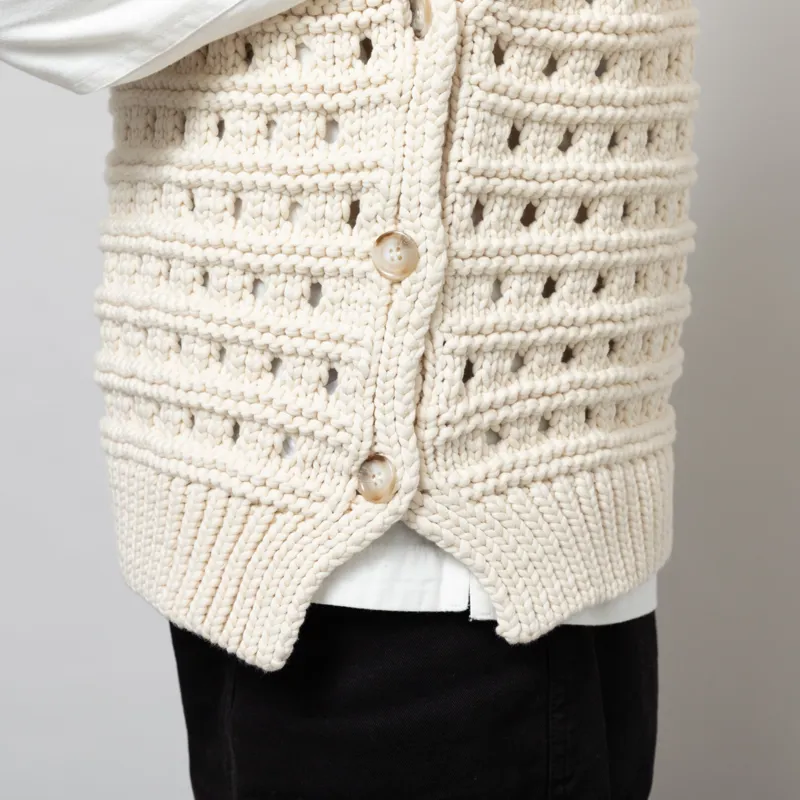 Stella Nova Womens Cotton Stitch Vest Cream-6