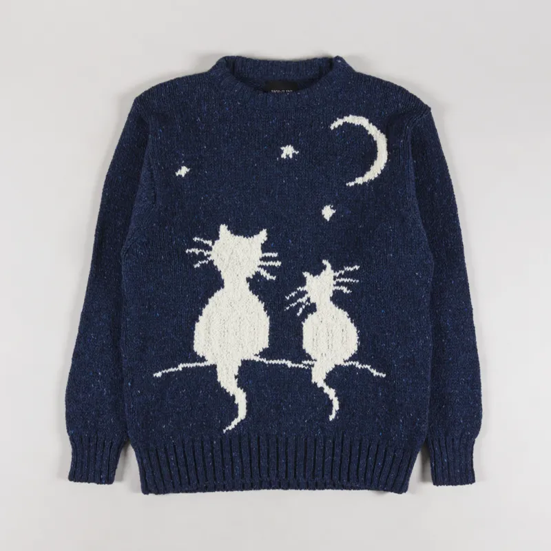 Howlin' Cats In Space Sweater Blue