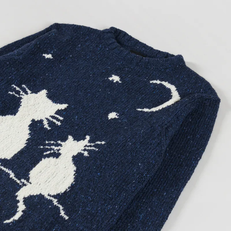 Howlin' Cats In Space Sweater Blue-2