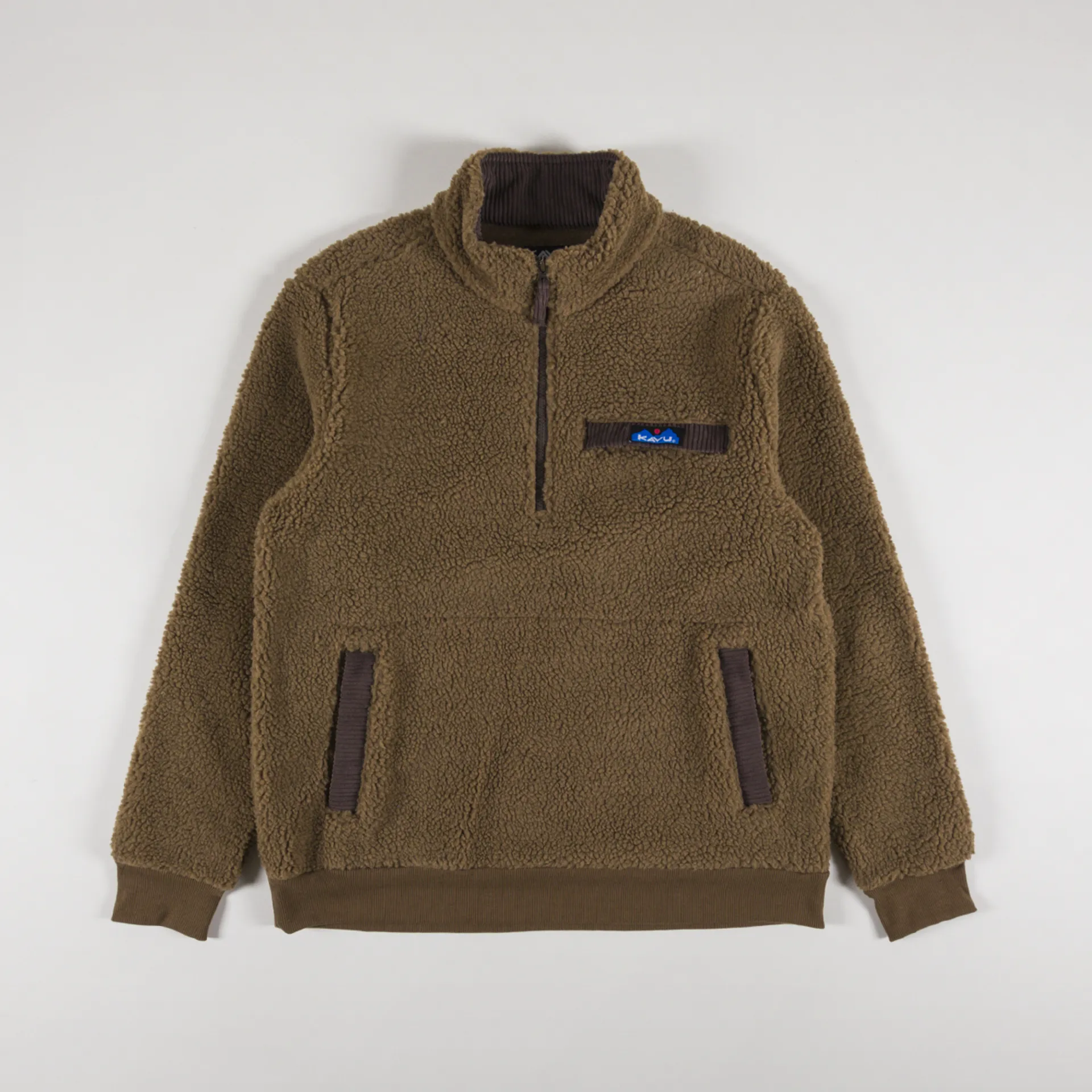 Kavu Outdoor Mens Calawah Pullover Pile Fleece Coffee Brown