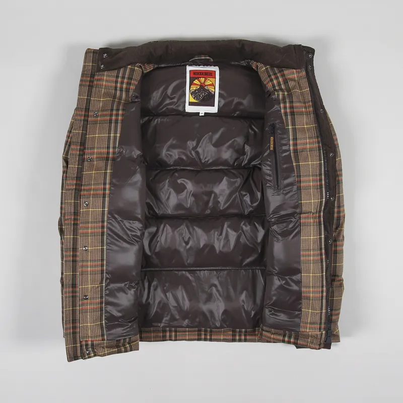 Hikerdelic Calland Puffer Jacket Brown Plaid-3