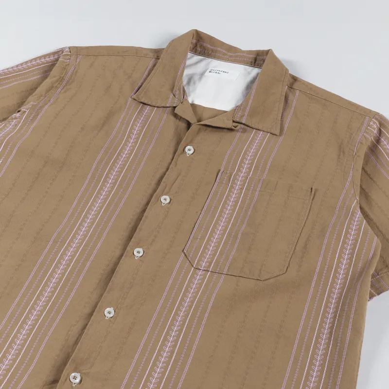 Universal Works Camp Shirt Deck Cotton Sand-2