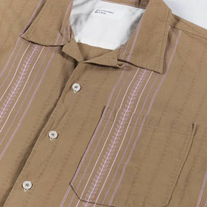 Universal Works Camp Shirt Deck Cotton Sand-4