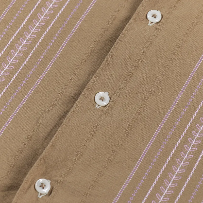 Universal Works Camp Shirt Deck Cotton Sand-5