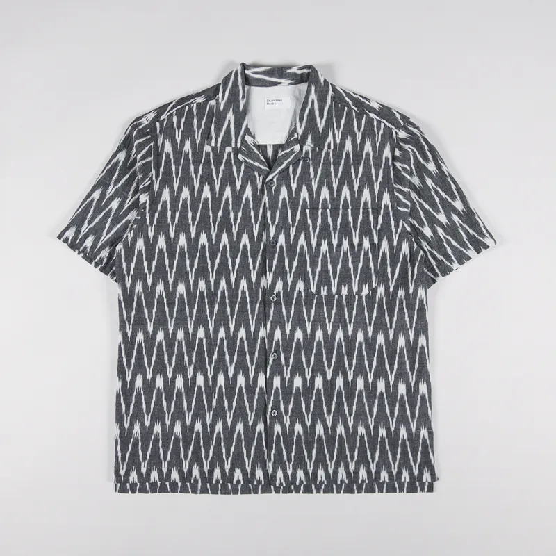 Universal Works Camp Shirt Grey Vee Ikat
