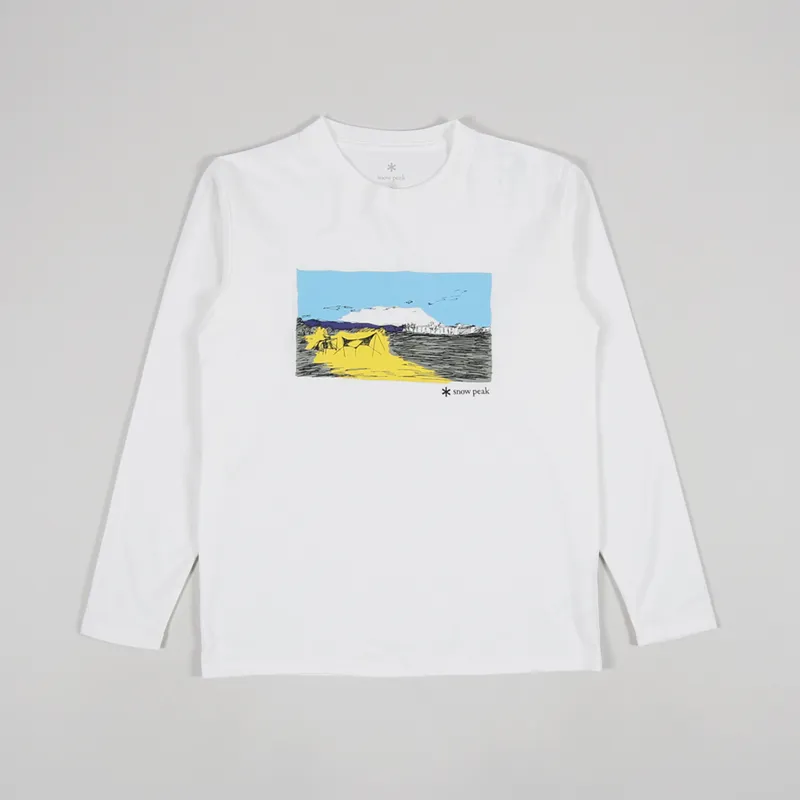 Snow Peak Campfield Long Sleeve T Shirt White