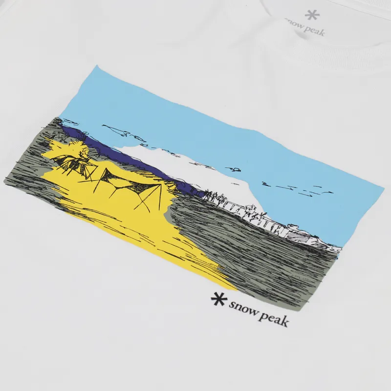 Snow Peak Campfield Long Sleeve T Shirt White-4