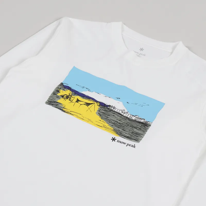 Snow Peak Campfield Long Sleeve T Shirt White-2