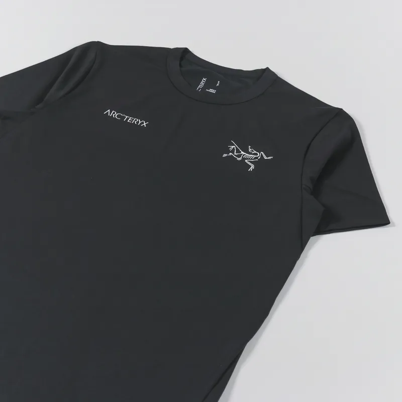 Arcteryx Mens Short Sleeve Captive Split Logo T Shirt Black