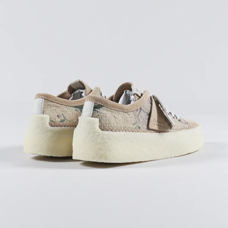 Clarks Originals Caravan Low Shoes Tan Floral Textile-3