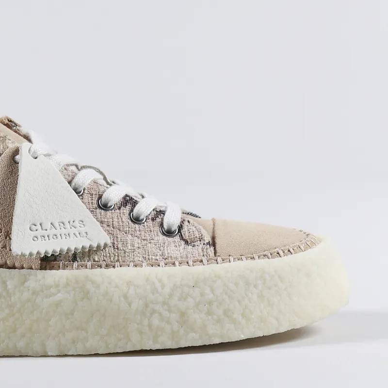 Clarks Originals Caravan Low Shoes Tan Floral Textile-6