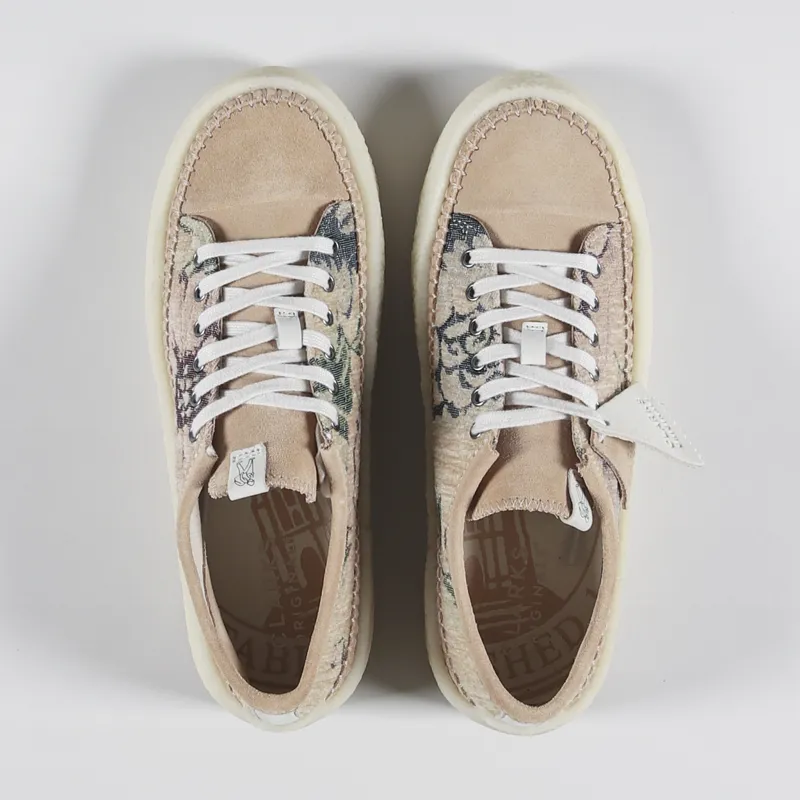 Clarks Originals Caravan Low Shoes Tan Floral Textile-1