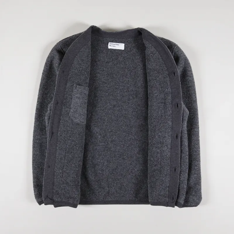 Universal Works Cardigan Grey Marl-1