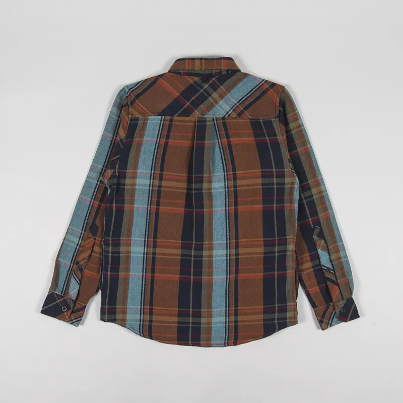 Kavu Mens Carrick Bend Long Sleeve Flannel Overshirt Ocean Depth