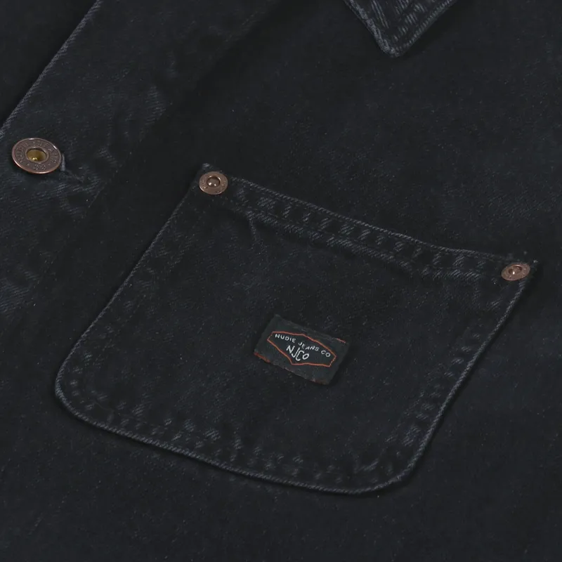 Nudie Jeans Carson Chore Jacket Black Hole-8