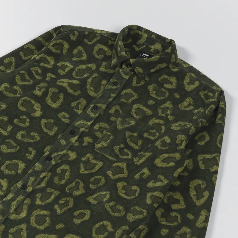Edwin Carter Shirt Green Corduroy AOP-2